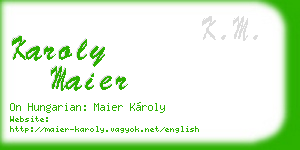 karoly maier business card